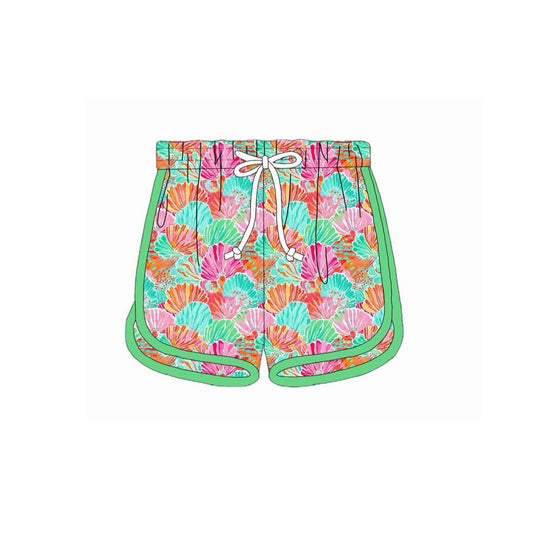 MOQ 5 PCS preorder SS0801 Colorful Seashell Green Girls Shorts 202601