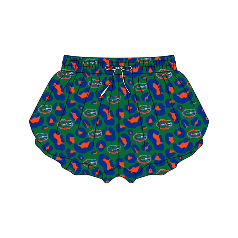 MOQ 5 PCS SS0803 Preorder Adult Female GO TEAM Crocodile Orange Blue Leopard Green Yoga Shorts 202601