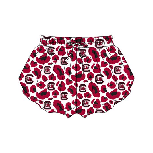 MOQ 5 PCS SS0805 Preorder Adult Female GO TEAM C Red Black Leopard White Yoga Shorts 202601