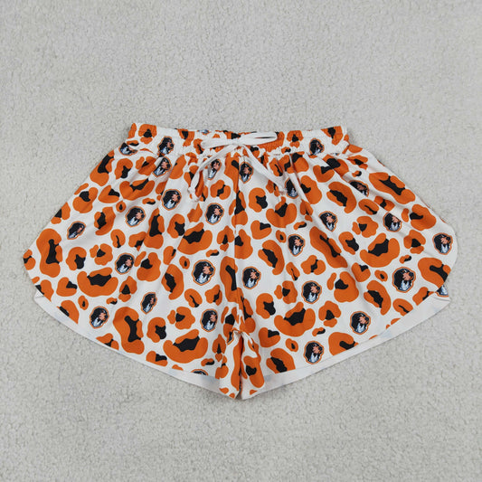 SS0806 Adult Female GO TEAM Puppy Orange Black Leopard White Yoga Shorts 202605 RTS