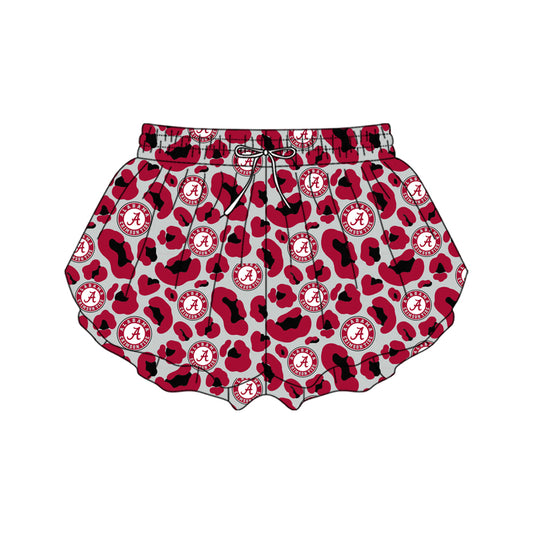 MOQ 5 PCS SS0807 Preorder Adult Female GO TEAM A Red Black Leopard Gray Yoga Shorts 202601