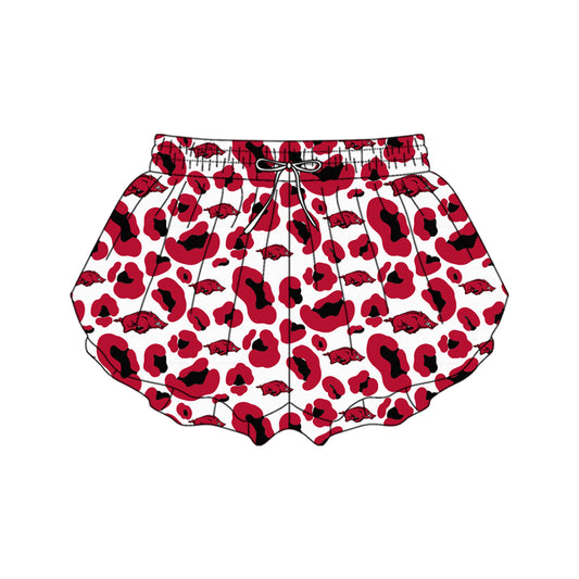 MOQ 5 PCS SS0808 Preorder Adult Female GO TEAM Wild Boar Red Black Leopard White Yoga Shorts 202601