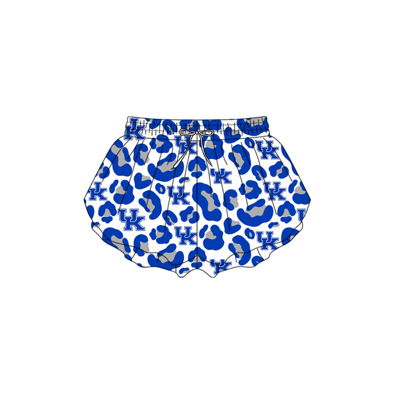 MOQ 5 PCS preorder SS0812 GO TEAM UK Blue Gray Leopard White Girls Yoga Shorts 202601