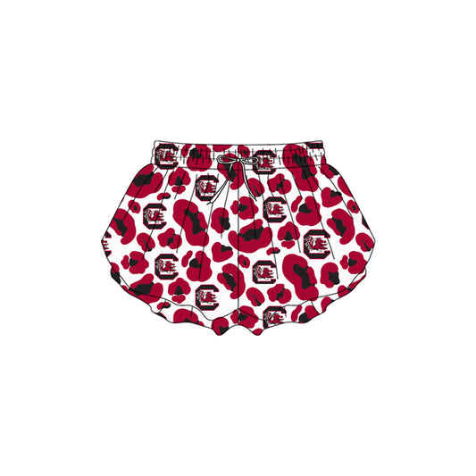 MOQ 5 PCS preorder SS0815 GO TEAM C Red Black Leopard White Girls Yoga Shorts 202601