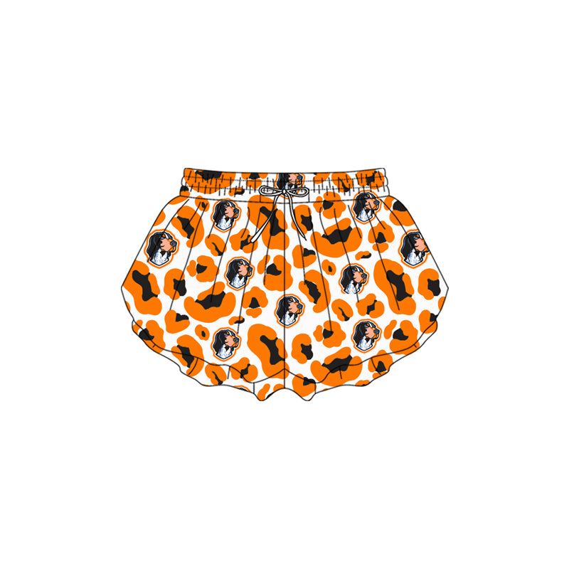 MOQ 5 PCS preorder SS0816 GO TEAM Puppy Orange Black Leopard White Girls Yoga Shorts 202601