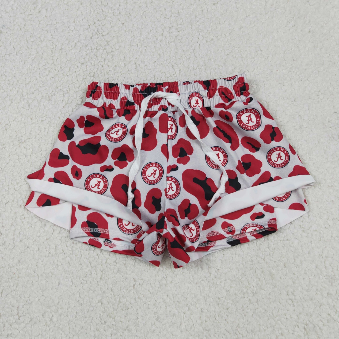 SS0817 GO TEAM A Red Black Leopard Gray Girls Yoga Shorts 202605 RTS