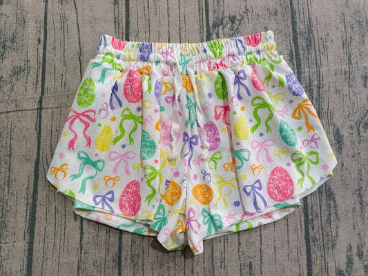 NO MOQ preorder SS0822 Easter Colored Eggs Girls Yoga Shorts 202601