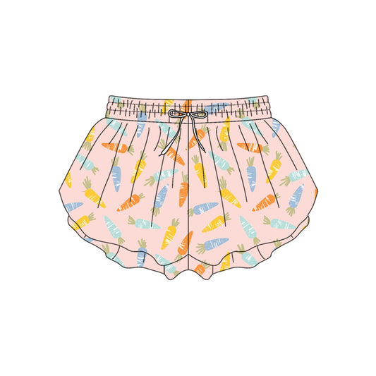 MOQ 5 PCS SS0824 Preorder Adult Female Easter Carrots Orange Pink Yoga Shorts 202601