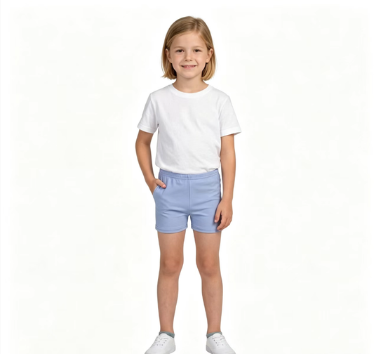 SS0831 Solid Color Blue Sports Yoga Girl's Shorts