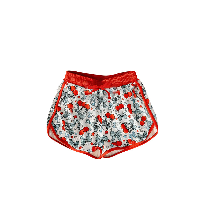 MOQ 5 PCS preorder SS0869 Cherry Star Red Drawstring Girls Shorts 202603