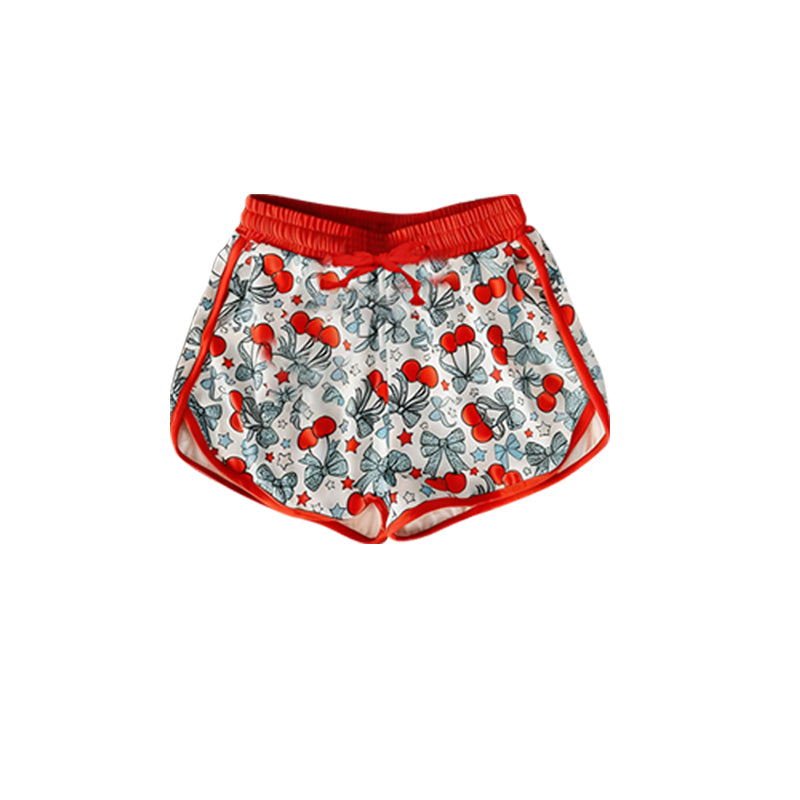 MOQ 5 PCS SS0872 Preorder Adult Female Cherry Star Red Drawstring Shorts 202603