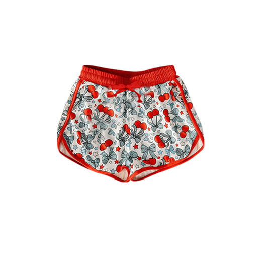 MOQ 5 PCS SS0872 Preorder Adult Female Cherry Star Red Drawstring Shorts 202603