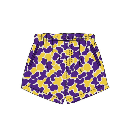 MOQ 5 PCS Preorder SS0874 Yellow Purple Camouflage Boys Shorts 202603
