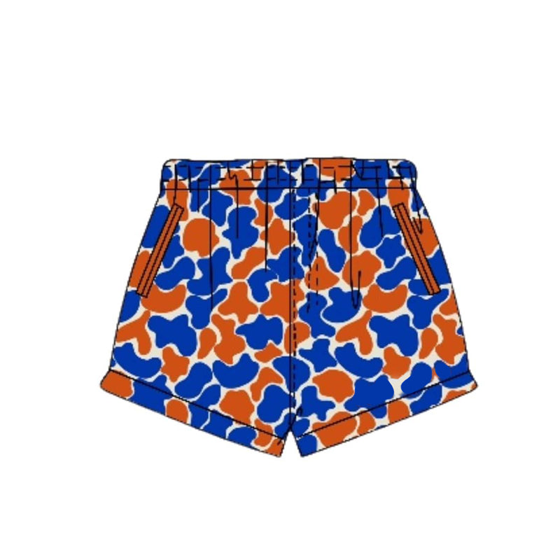 MOQ 5 PCS Preorder SS0876 Blue Orange Camouflage Boys Shorts 202603