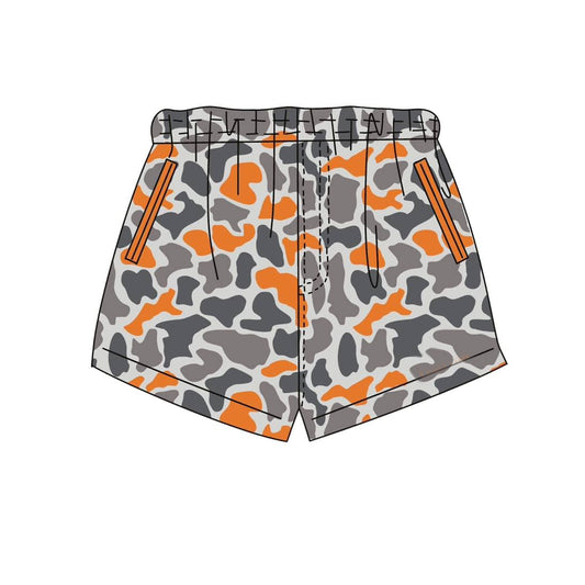 MOQ 5 PCS Preorder SS0878 Gray Orange Camouflage Boys Shorts 202603