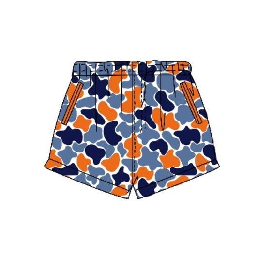 MOQ 5 PCS Preorder SS0879 Gray Blue Orange Camouflage Boys Shorts 202603