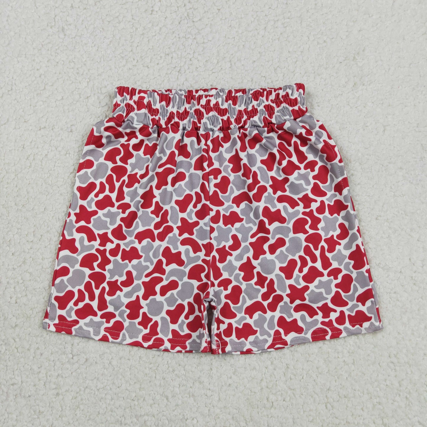 SS0880 Gray Red Camouflage Boys Shorts 202605 RTS