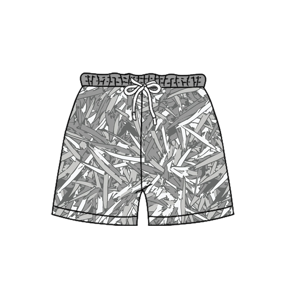 MOQ 5 PCS Preorder SS0890 Branches Print Gray Boys Shorts 202604