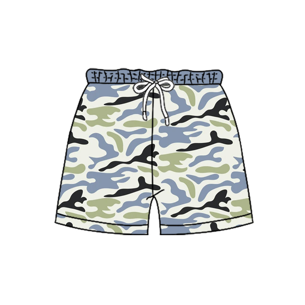 MOQ 5 PCS Preorder SS0891 Light Gray Blue Green Camouflage Boys Shorts 202604
