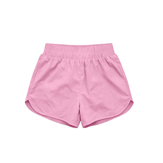 MOQ 5 PCS Preorder SS0897 Solid Pink Girls Yoga Shorts 202604