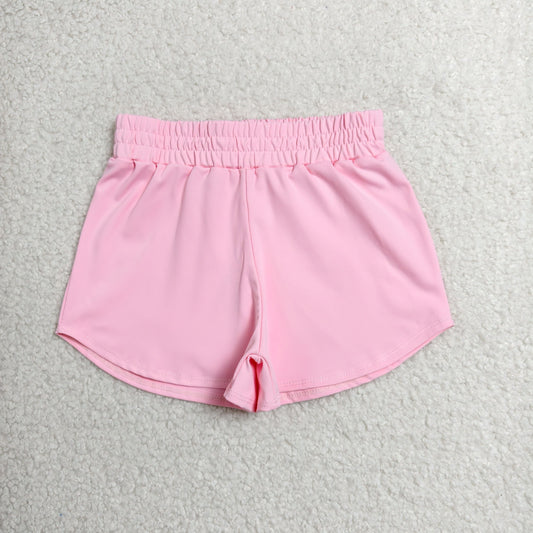 SS0897 Solid Pink Girls Yoga Shorts 202606 RTS