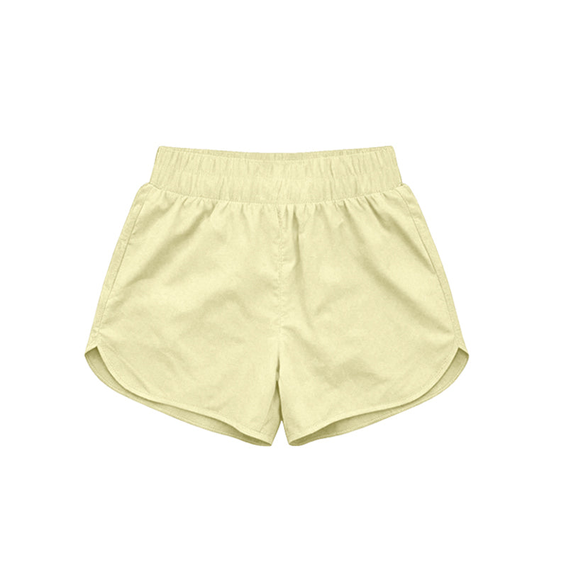 MOQ 5 PCS Preorder SS0899 Solid Yellow Girls Yoga Shorts 202604