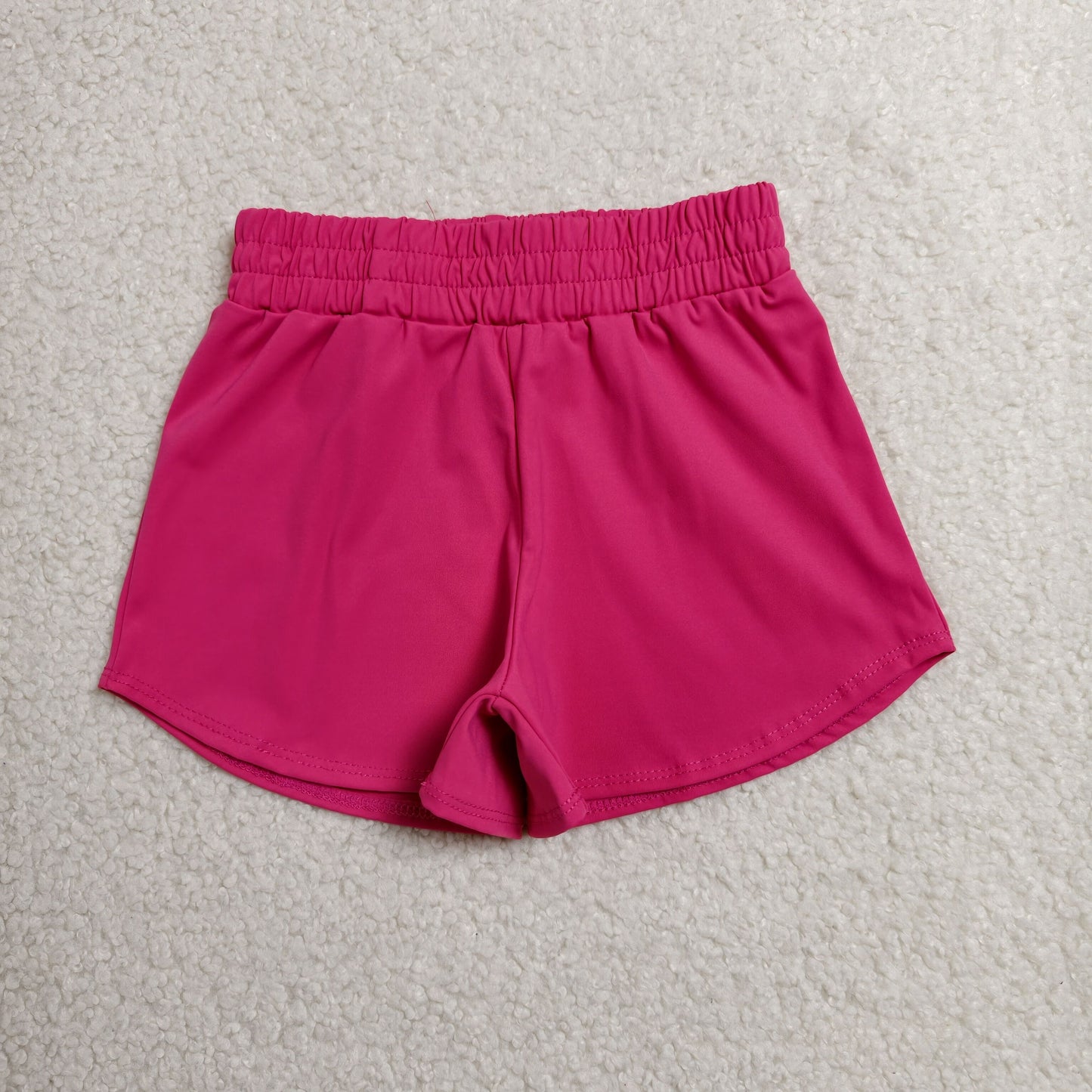 SS0900 Solid Rose Red Girls Yoga Shorts 202606 RTS