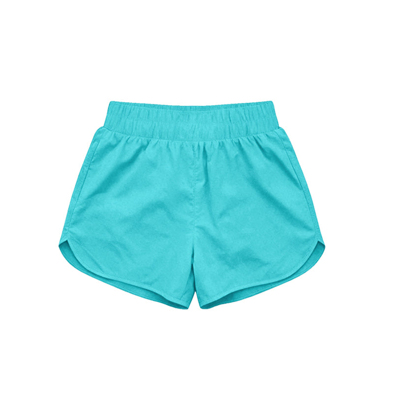 MOQ 5 PCS Preorder SS0904 Solid Blue Green Girls Yoga Shorts 202604