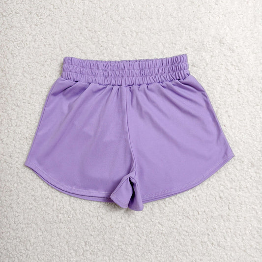 SS0905 Solid Purple Girls Yoga Shorts 202606 RTS