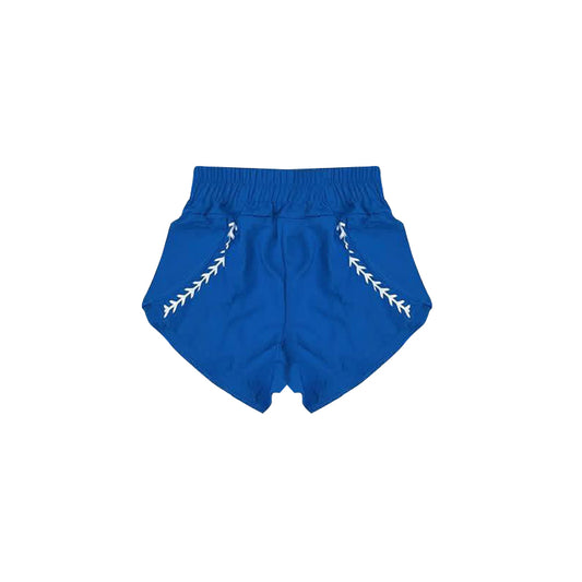 MOQ 5 PCS Preorder SS0912 Baseball Print Blue Girls Yoga Shorts 202604