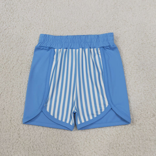 SS0950 Stripe Sky Blue Yoga Girl's Shorts