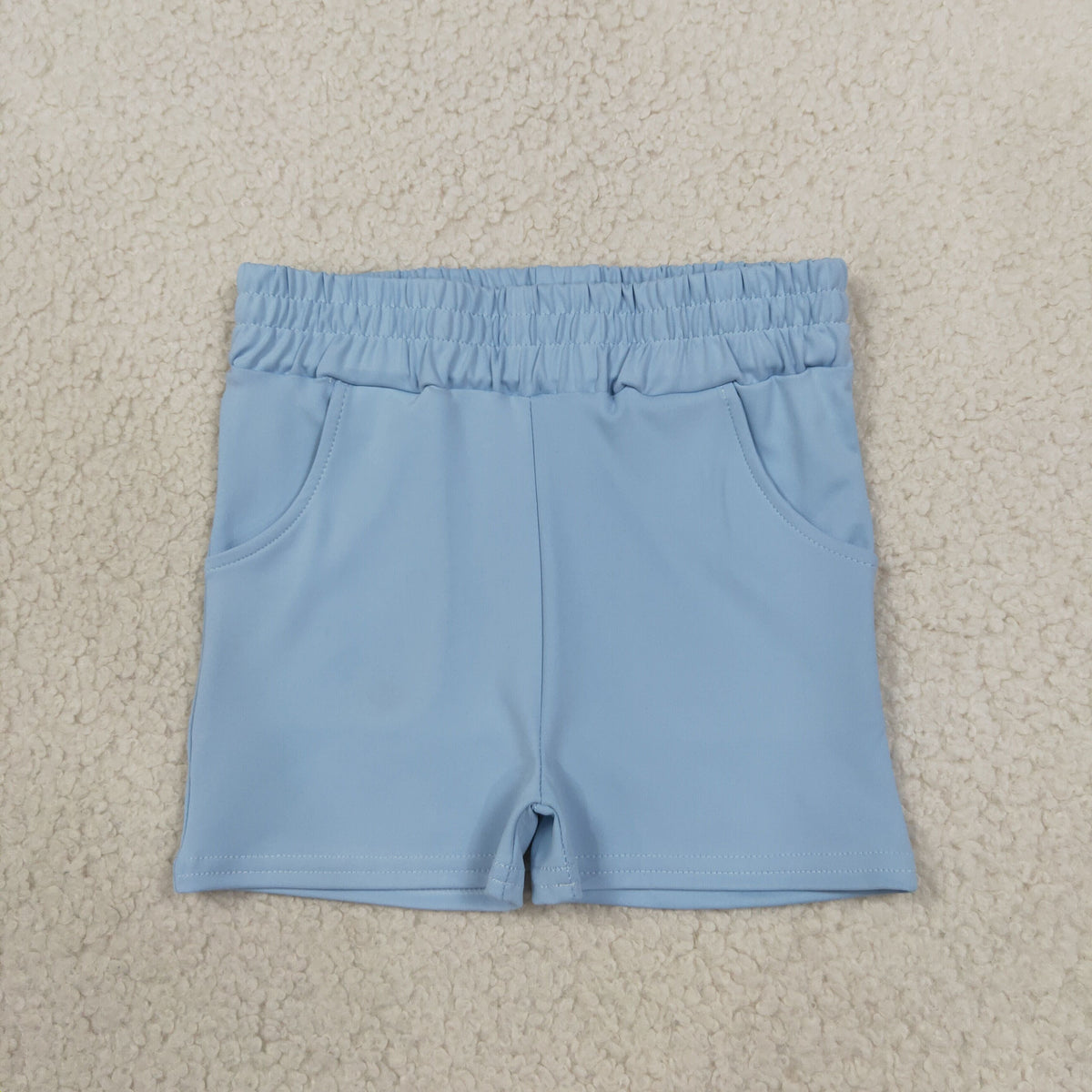 SS0961 Solid Blue Yoga Girl's Shorts
