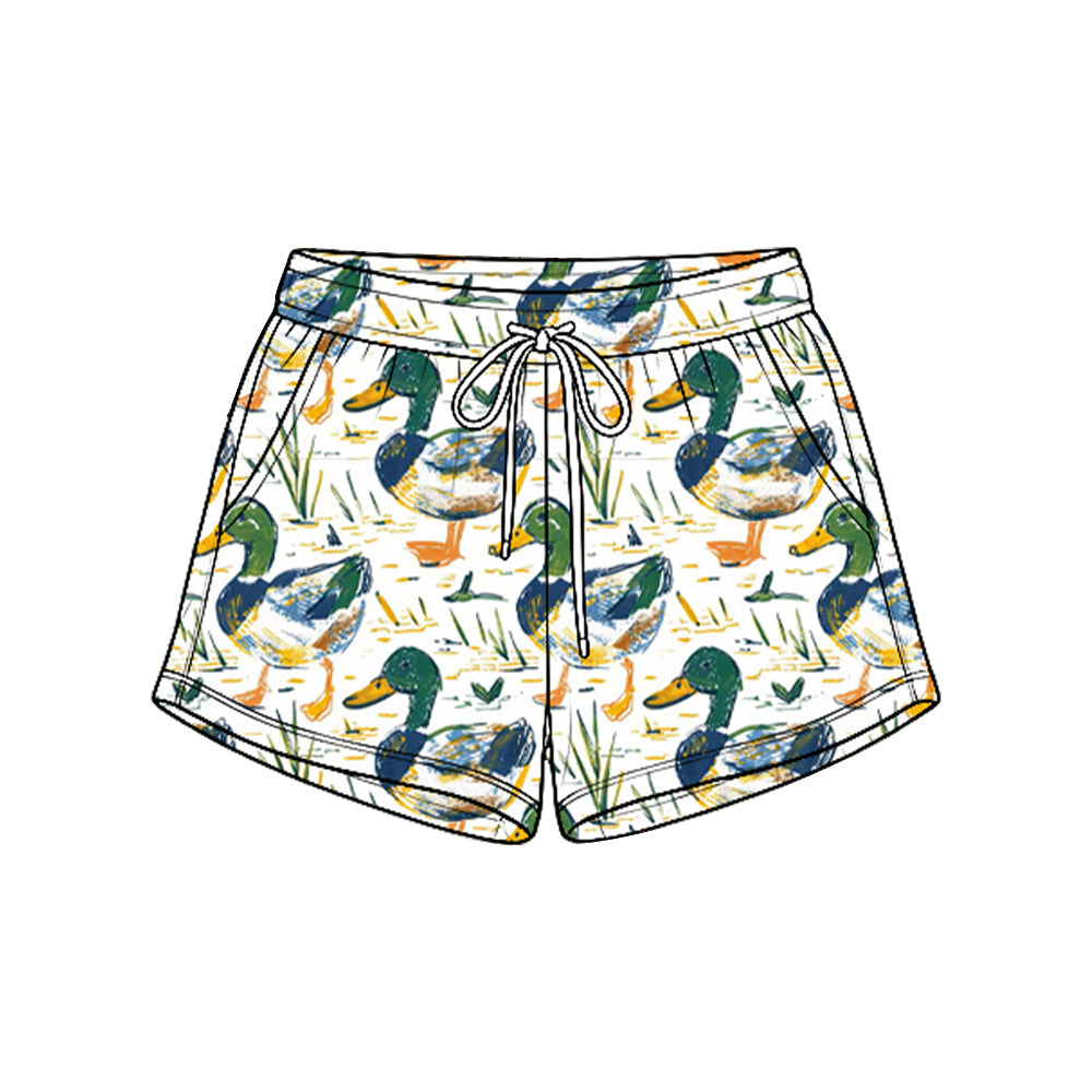 MOQ 5pcs SS1008 pre-order baby boy clothes mallard ducks boys summer fall shorts-2026.8.25