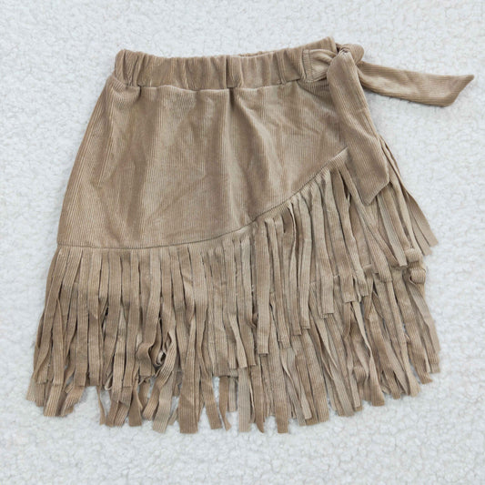 GLK0004 Brown Tassel Girls Dresses