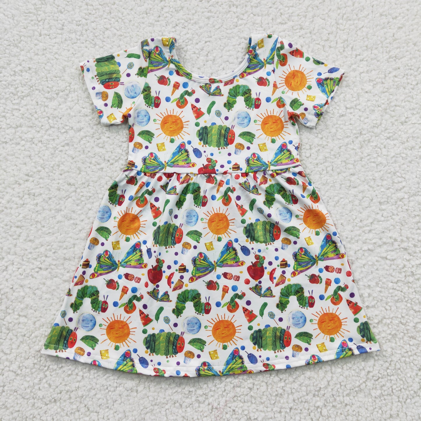 promotion RTS GSD0224 Sun Green Girls Short Sleeve Dresses
