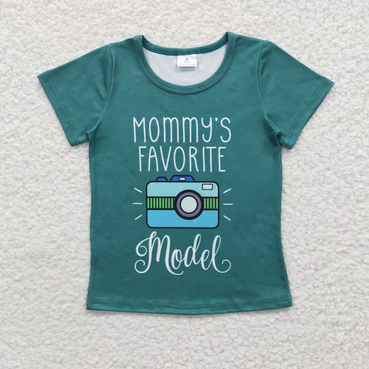 GT0162 Mommy's Favorite Model Blue Green Girls Short Sleeve Top T-shirts