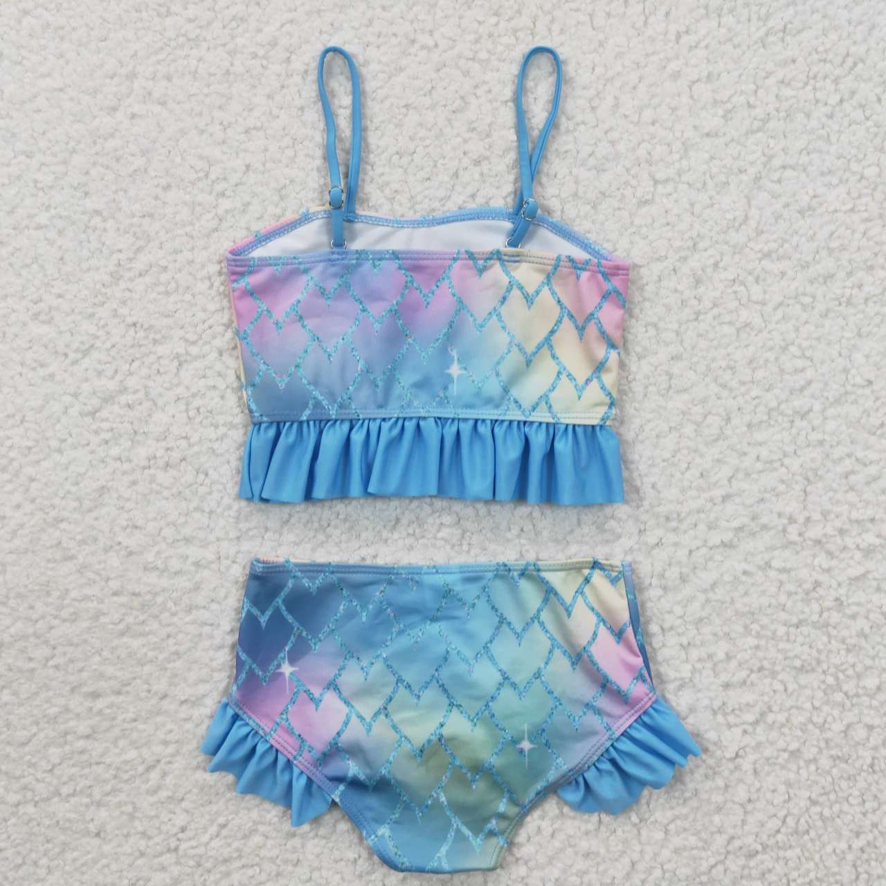 S0061 Blue Girls Swimming Bathing Suits Swimsuits
