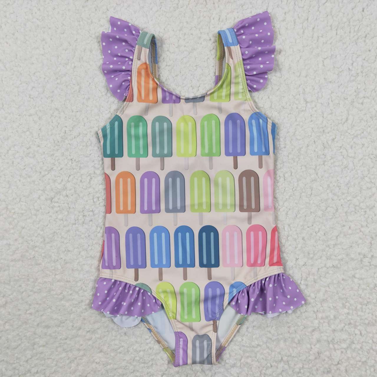 S0079 Purple Ice Girls Swimming Bathing Suits Swimsuits