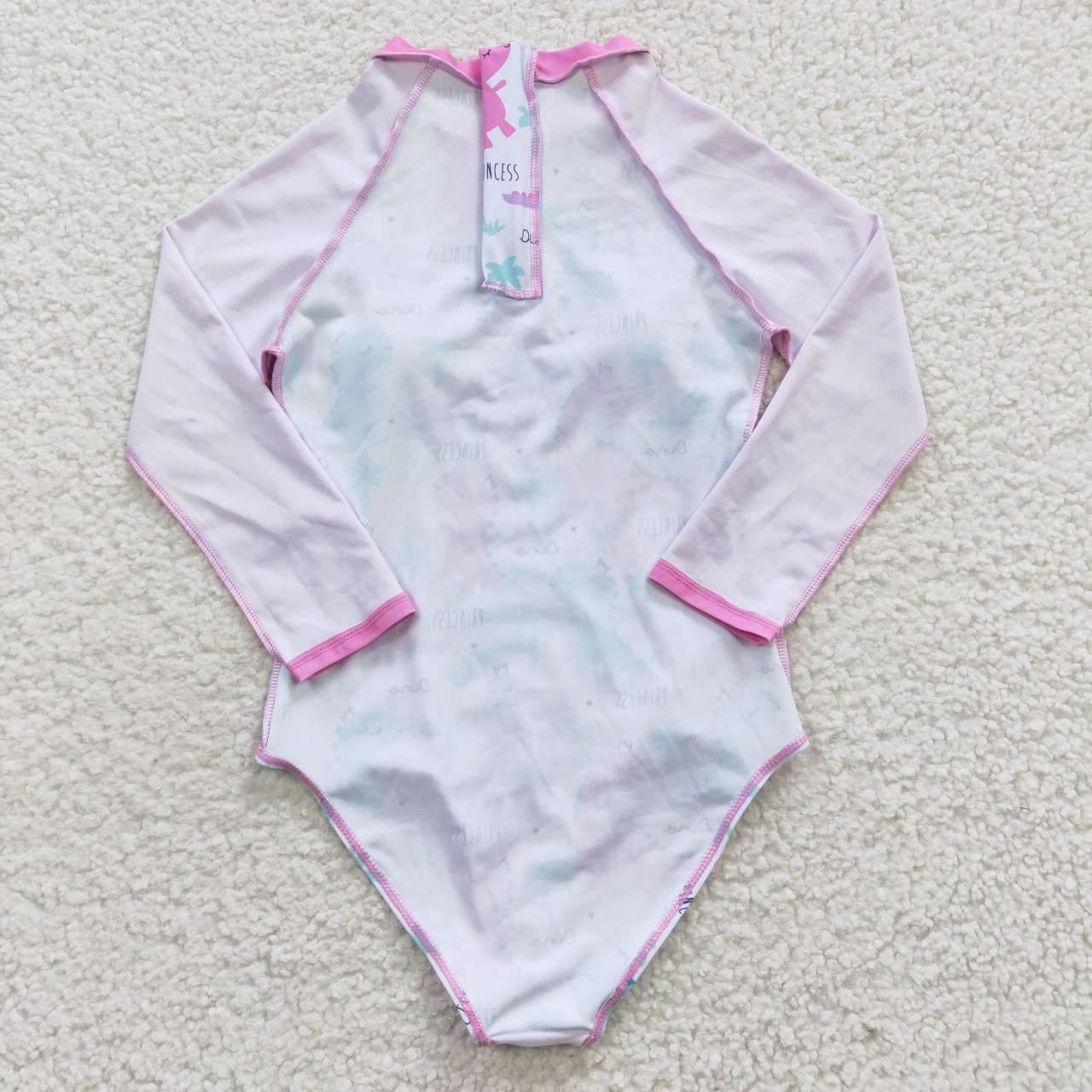 S0076 Pink Dinosaur Girls Swimming Bathing Suits Swimsuits