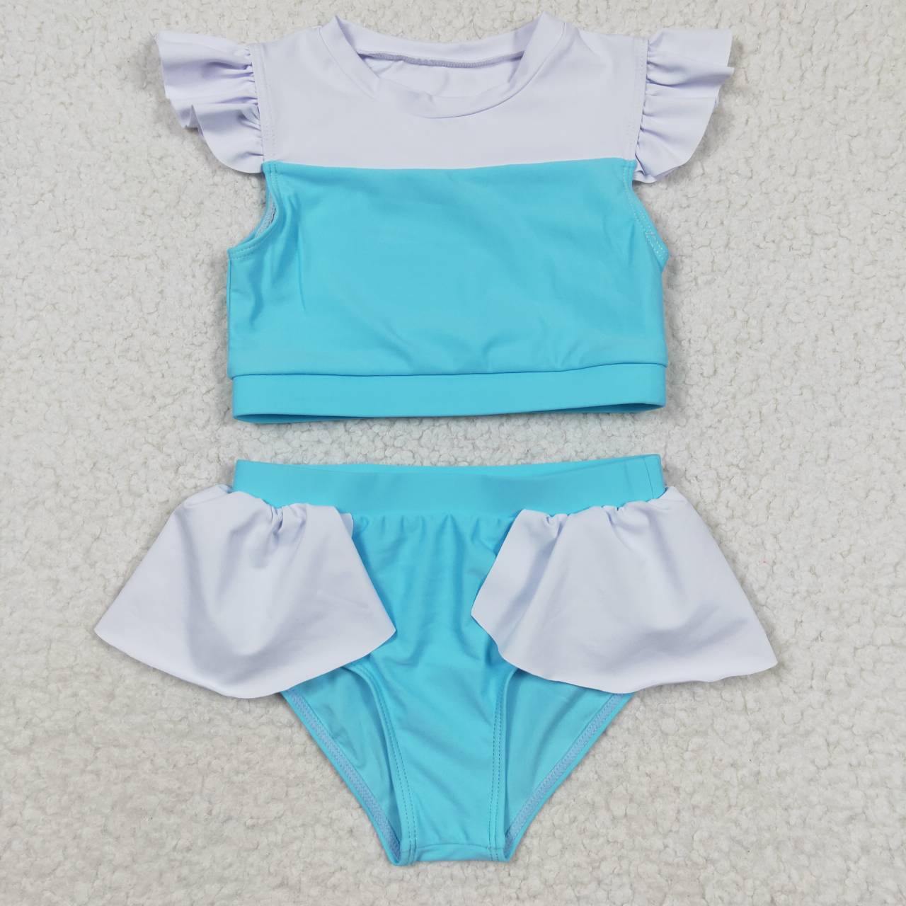 S0132 Blue Girls Swimming Bathing Suits Swimsuits