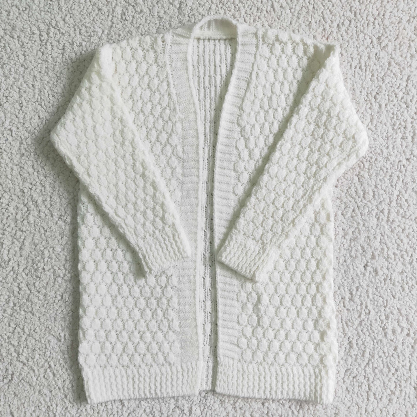 GT0007 White Print Girls Long Sleeve Cardigan Sweater RTS Free Shipping Over 2KG