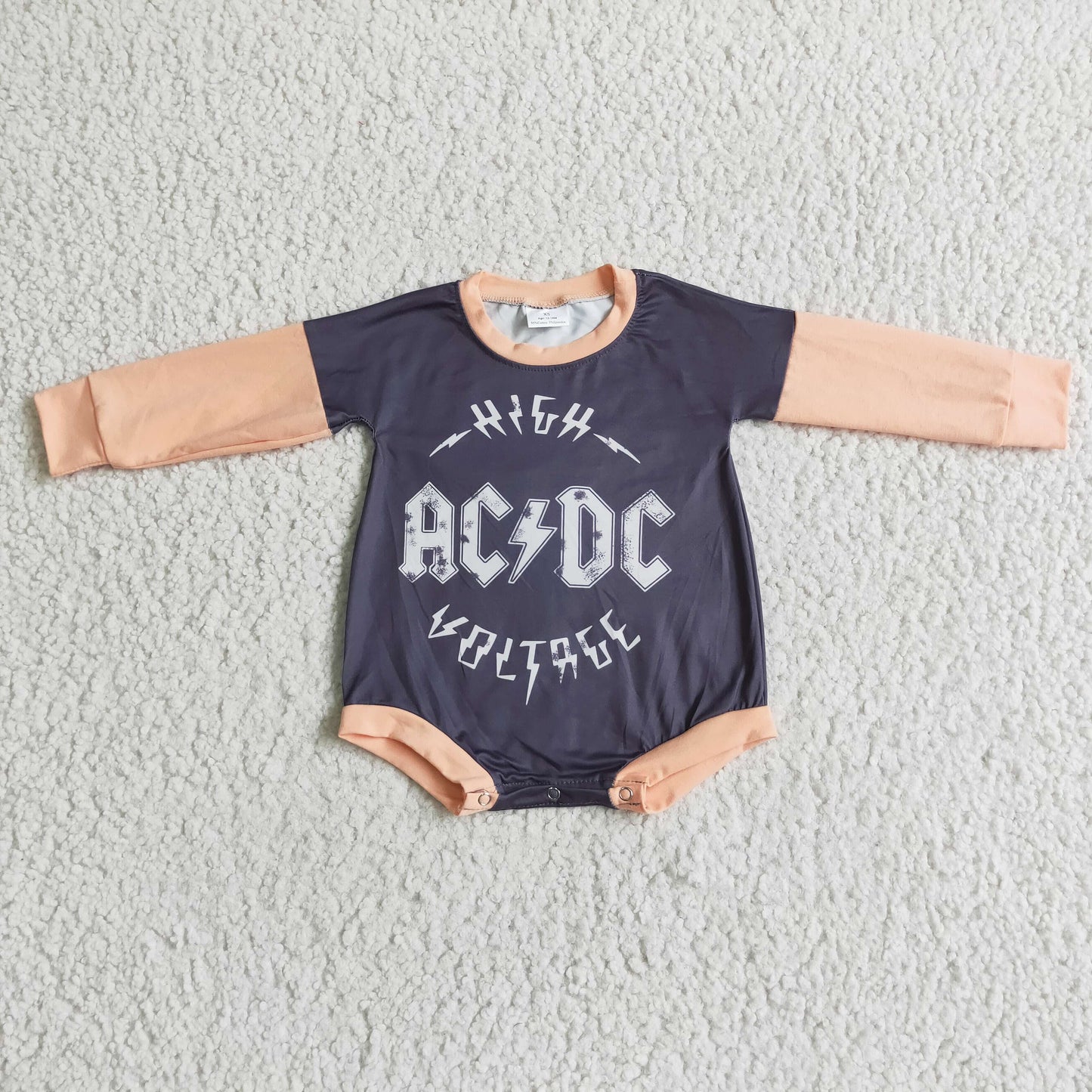 LR0011 Pink Letter Girls Long Sleeve Romper