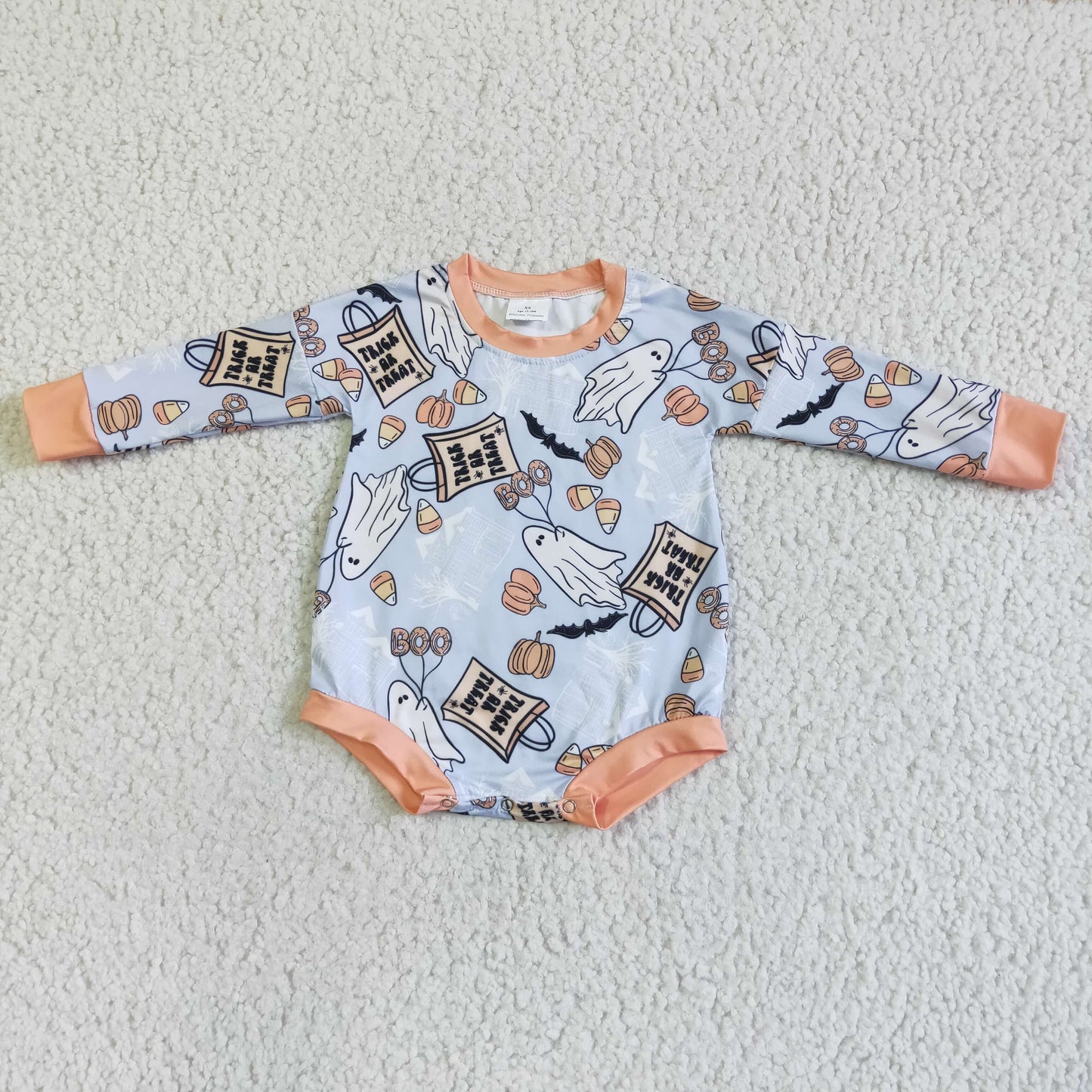 promotion RTS LR0027 Halloween Pumpkin Cartoon Purple Girls Long Sleeve Romper