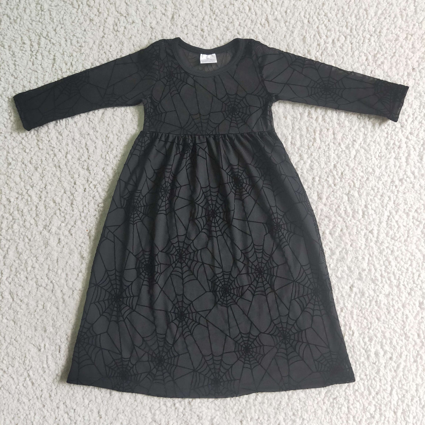 GBO0060 Black Lace Orange Outfits 3pcs Girls Long Sleeve Dresses Short Sleeve Bummies Outfits