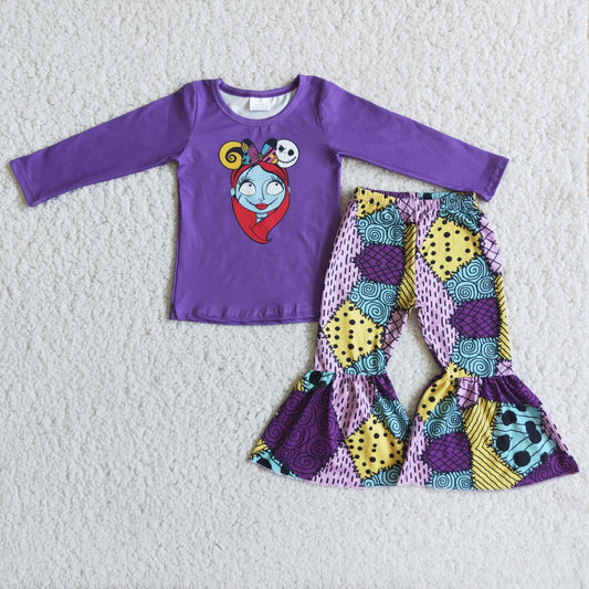 promotion RTS 6 A10-20 Popular Design Halloween Fashion Purple Casual Kids Girls Outfits