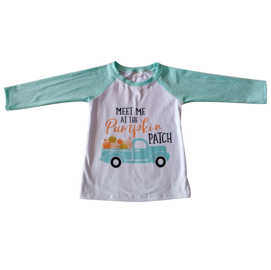 Fall Long Sleeve Truck Pumpkin Boys Casual T-shirts