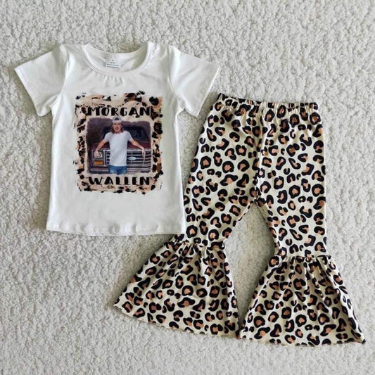 Kids Cool T-shirts Match Leopard Print Pants Sets