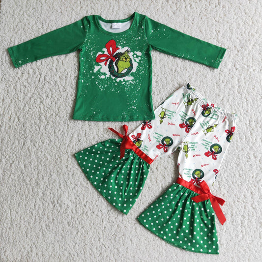 Christmas Green Bleach Design Girls Set