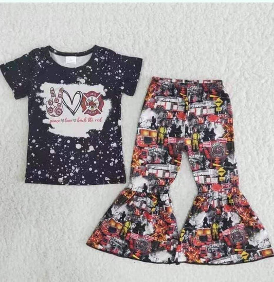 Baby Girls Bleach Design Short Sleeve Set
