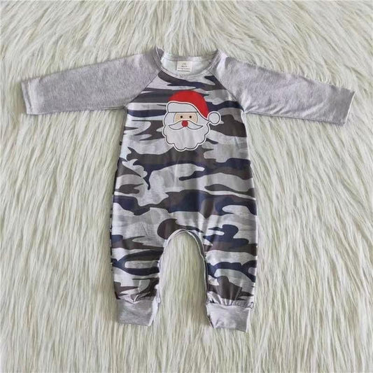 Christmas Santa Camo Print Romper